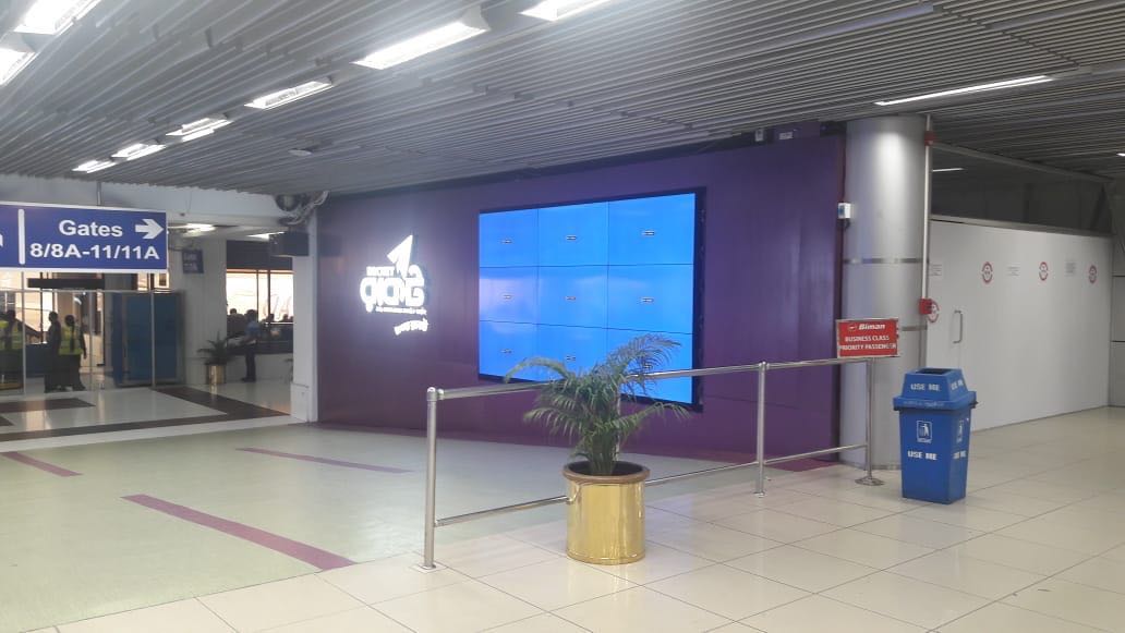 Dhaka Airport in Bangladesh for DID video wall project